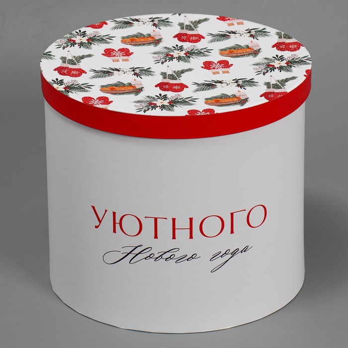 

Коробка подарочная Дарите Счастье Уютного нового года 19,5  22 см, Белый