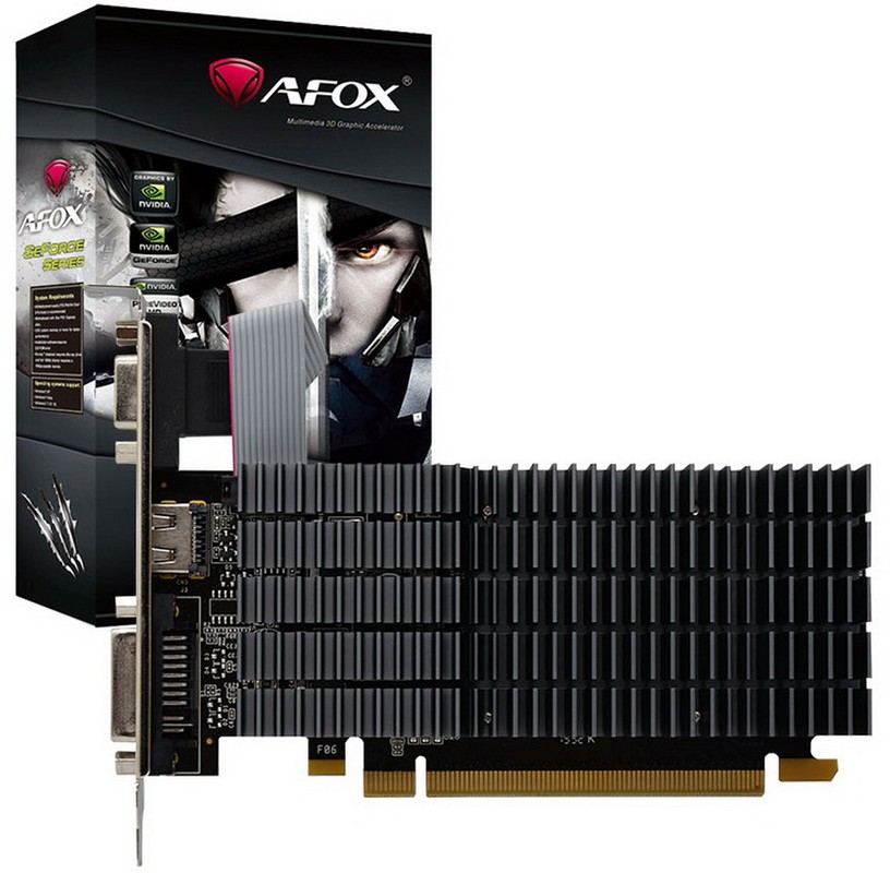 

Видеокарта AFOX NVIDIA GeForce G 210 (AF210-1024D2LG2), Черный, GeForce G 210