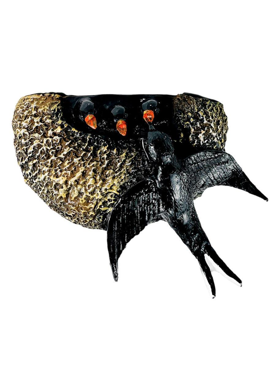 Навесная садовая фигура Ломоносовский фарфор СПБ F900 Гнездо с ласточкой