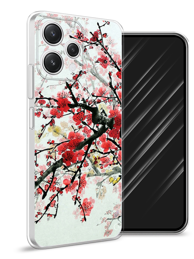 

Чехол Awog на Xiaomi Redmi 12 "Сакура", Розовый;черный, 319250-4