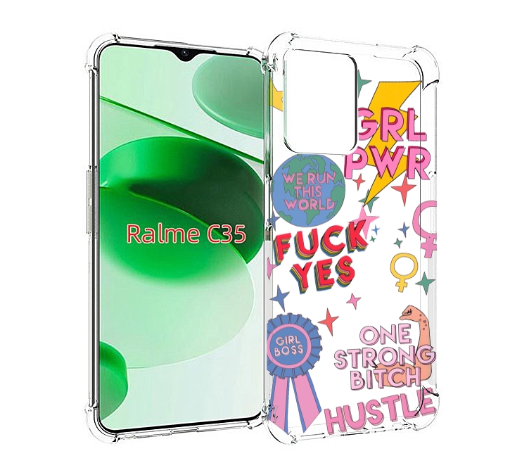 

Чехол MyPads девушки-боссы женский для Realme C35 / Narzo 50A Prime, Прозрачный, Tocco