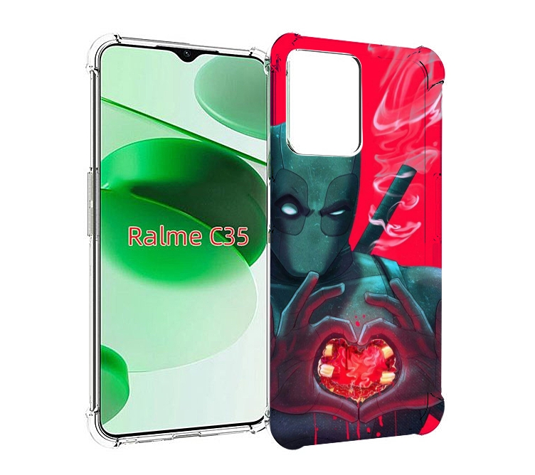 

Чехол MyPads дедпул-в-сердце для Realme C35 / Narzo 50A Prime, Прозрачный, Tocco