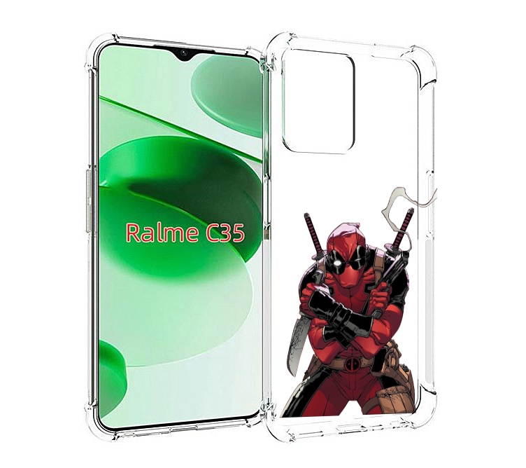 

Чехол MyPads дедпул-подмигивает для Realme C35 / Narzo 50A Prime, Прозрачный, Tocco