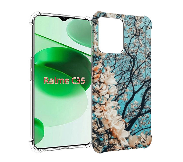 

Чехол MyPads дерево-с-цветочками для Realme C35 / Narzo 50A Prime, Прозрачный, Tocco