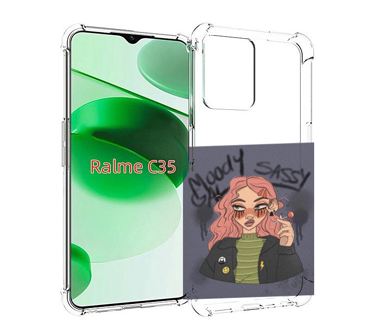 

Чехол MyPads дерзкое-настроение женский для Realme C35 / Narzo 50A Prime, Прозрачный, Tocco