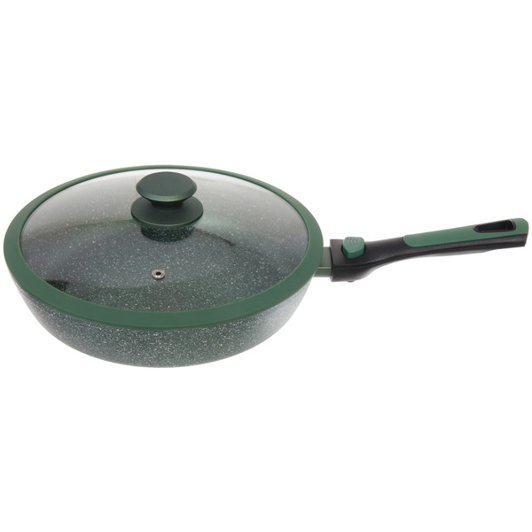 Сковорода BAROLY GREEN 382-430 Д20см индукционная с крышкой съемная бакелитовая ручка