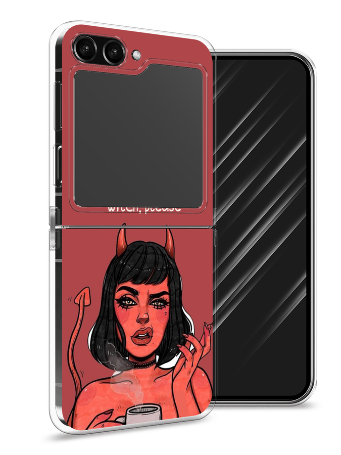

Чехол Awog на Samsung Galaxy Z Flip 5 "Evil Girl", Бордовый;черный, 2108350-6