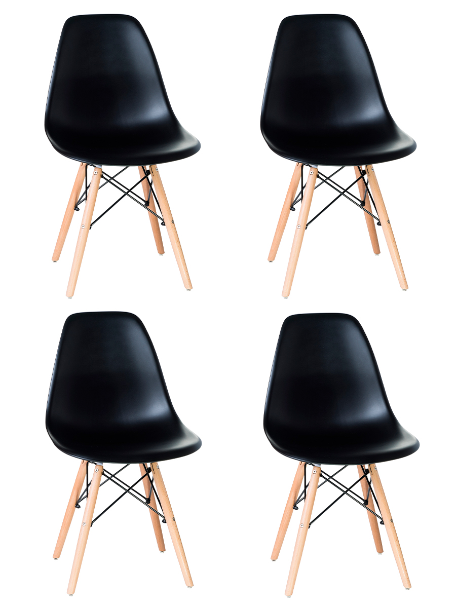 

Стул DOBRIN DSW 4 шт ножки светлый бук, цвет чёрный B-03, DSW