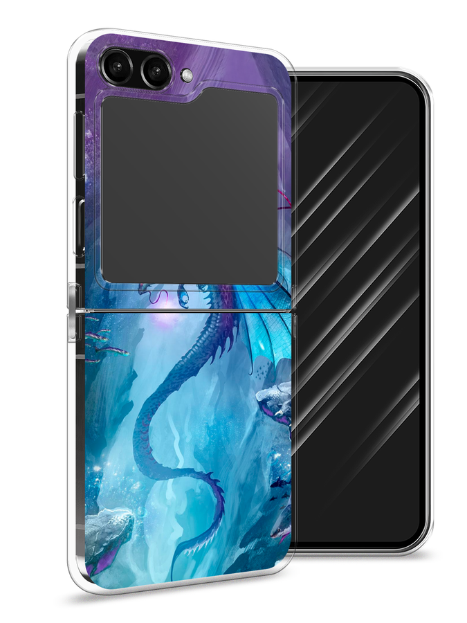 

Чехол Awog на Samsung Galaxy Z Flip 5 "Водный дракон", Голубой;фиолетовый;синий, 2108350-2