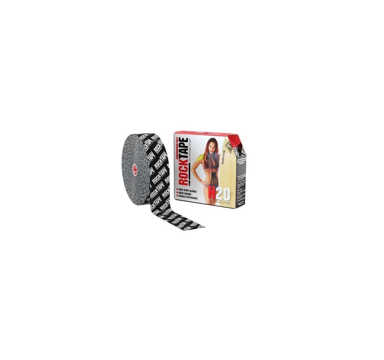 

Кинезиотейп Rock Tape Bulk H2O черный/белый 320 см, Bulk H2O