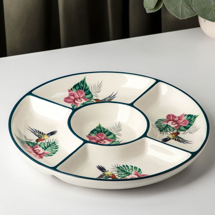 

Менажница 5 ячеек Доляна «Тропики», 26x3 см, Посуда Доляна "Тропики"