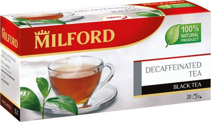 Чай черный Milford без кофеина мелколистовой пакетированный 20х1,75 г