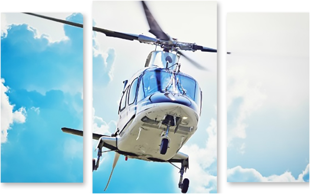 фото Картина модульная на холсте модулка вертолет 90x60 см