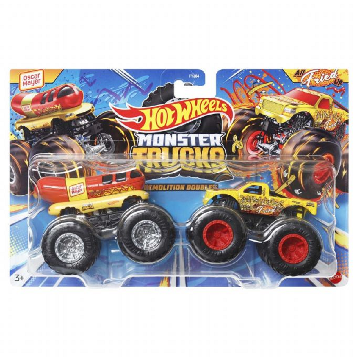 

Машинка Hot Wheels Monster Trucks Oscar Mayer Vs All Fried Up HWN64, HWN64_FYJ64