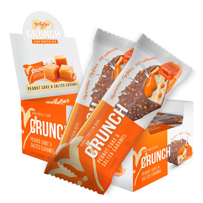 фото Протеиновые батончики bootybar crunch bar 60 г х 16 шт арахисовый пирог/соленая карамель