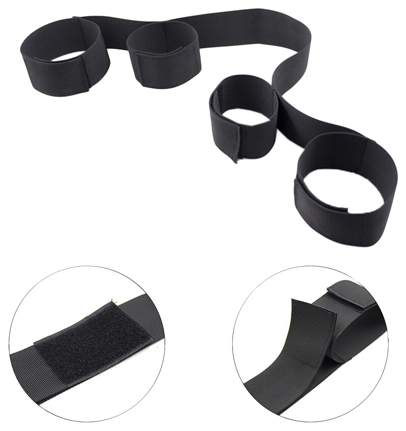 KISSEXPO Бондаж на руки и ноги нейлоновый чёрный БДСМ