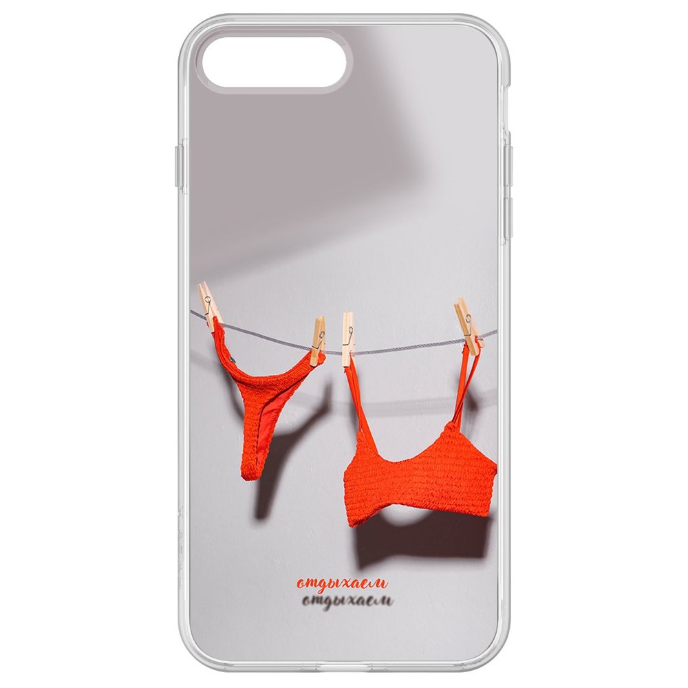 

Чехол-накладка Krutoff Clear Case Отдыхаем для iPhone 7 Plus, Прозрачный