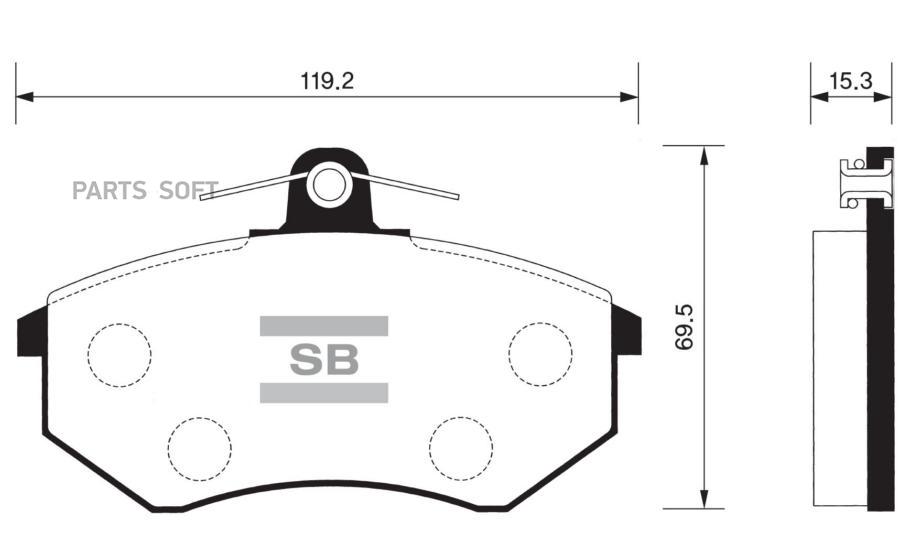 

Тормозные колодки Sangsin brake дисковые SP1043