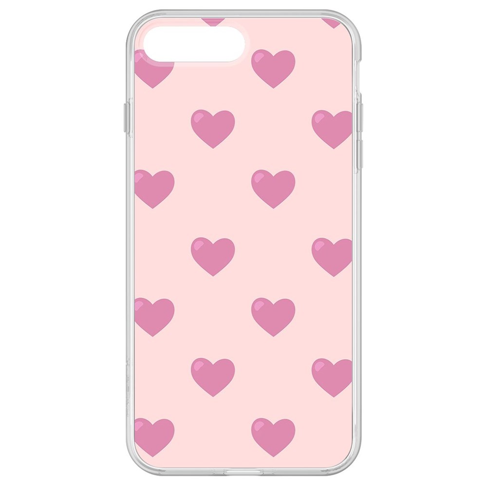 Чехол-накладка Krutoff Clear Case Пурпурные сердца для iPhone 7 Plus