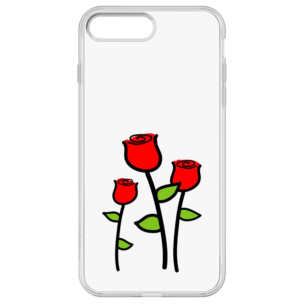 

Чехол-накладка Krutoff Clear Case Розочки для iPhone 7 Plus, Прозрачный