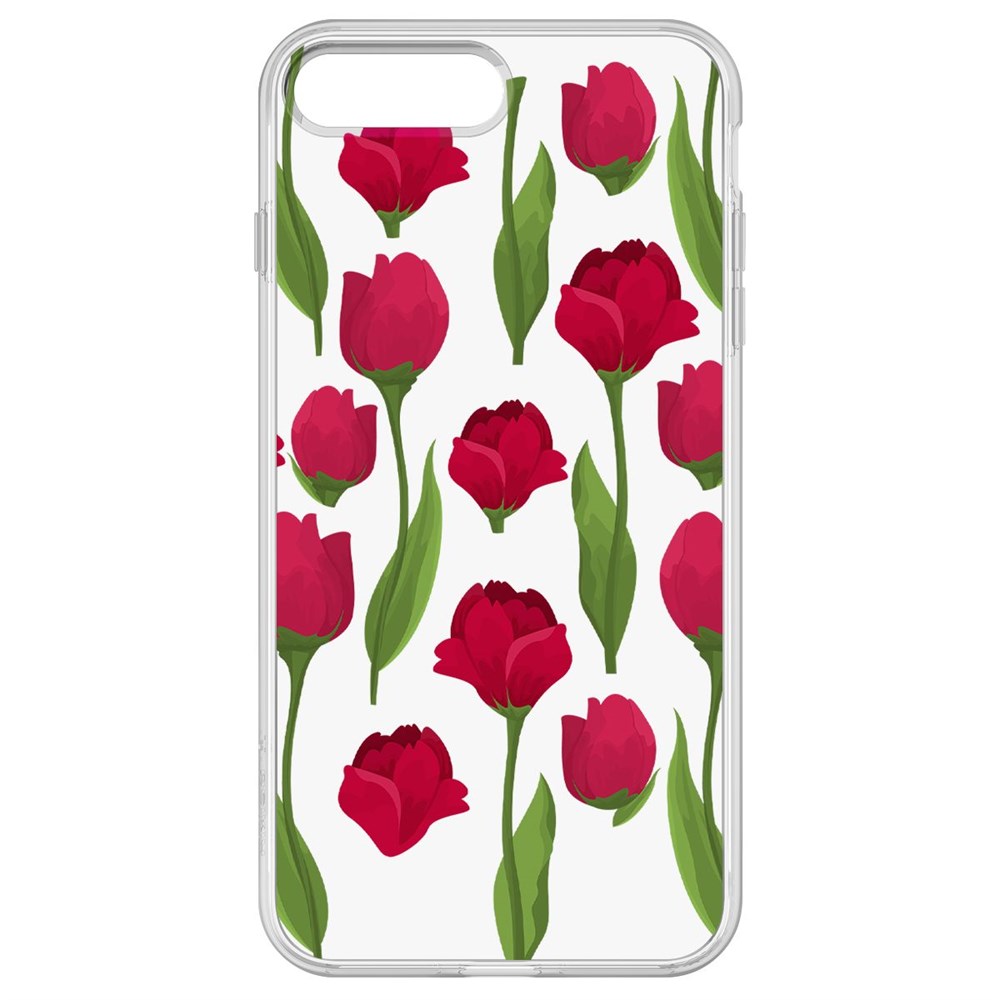 

Чехол-накладка Krutoff Clear Case Розы паттерн для iPhone 7 Plus, Прозрачный