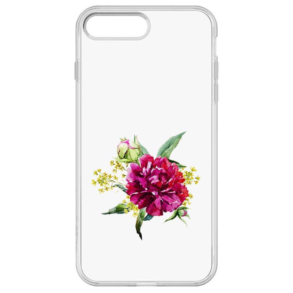 

Чехол-накладка Krutoff Clear Case Цветочная акварель для iPhone 7 Plus, Прозрачный
