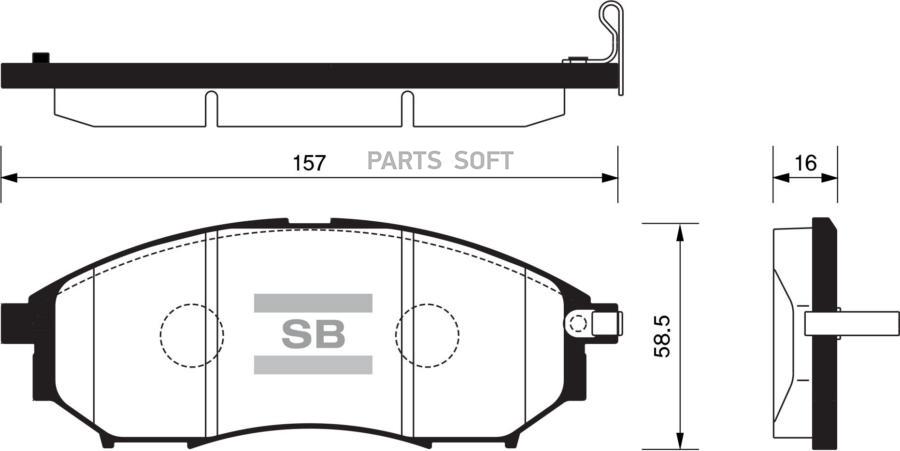 

Тормозные колодки Sangsin brake дисковые SP1249