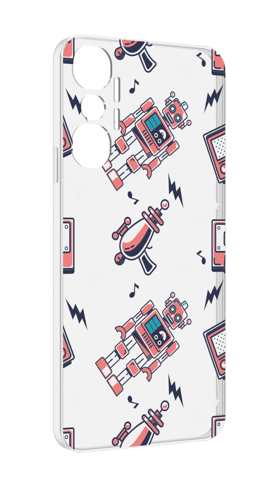 

Чехол MyPads мини-роботы для Infinix Hot 20 4G, Прозрачный, Tocco