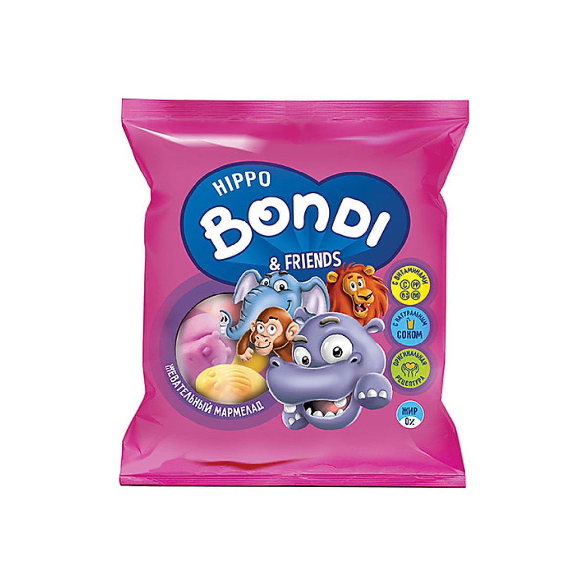 Мармелад HIPPO BONDI FRIENDS жевательный половинки животных 4 шт по 100 г 429₽