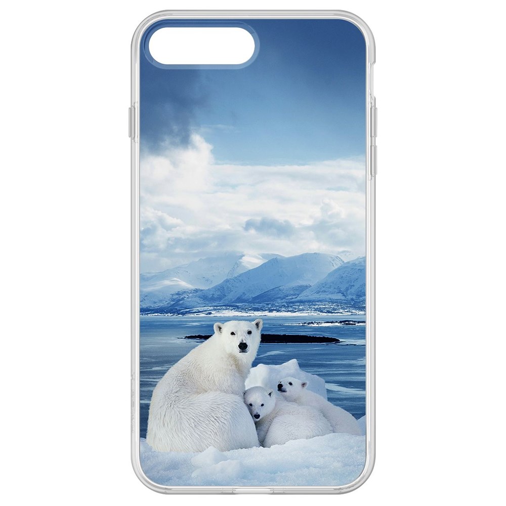 Чехол-накладка Krutoff Clear Case Полярные медведи для iPhone 7 Plus