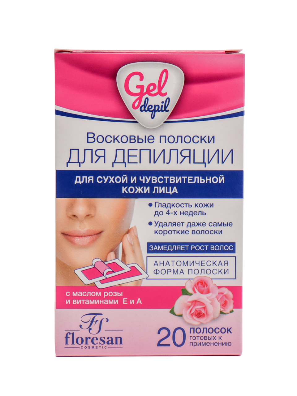 фото Восковые полоски gel-depil для депиляции чувствительной кожи лица, 20 шт floresan