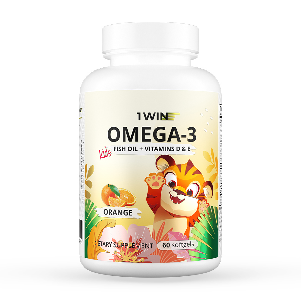 Omega-3 Kids 1WIN с Витаминами D & E Апельсин капсулы 60 шт.