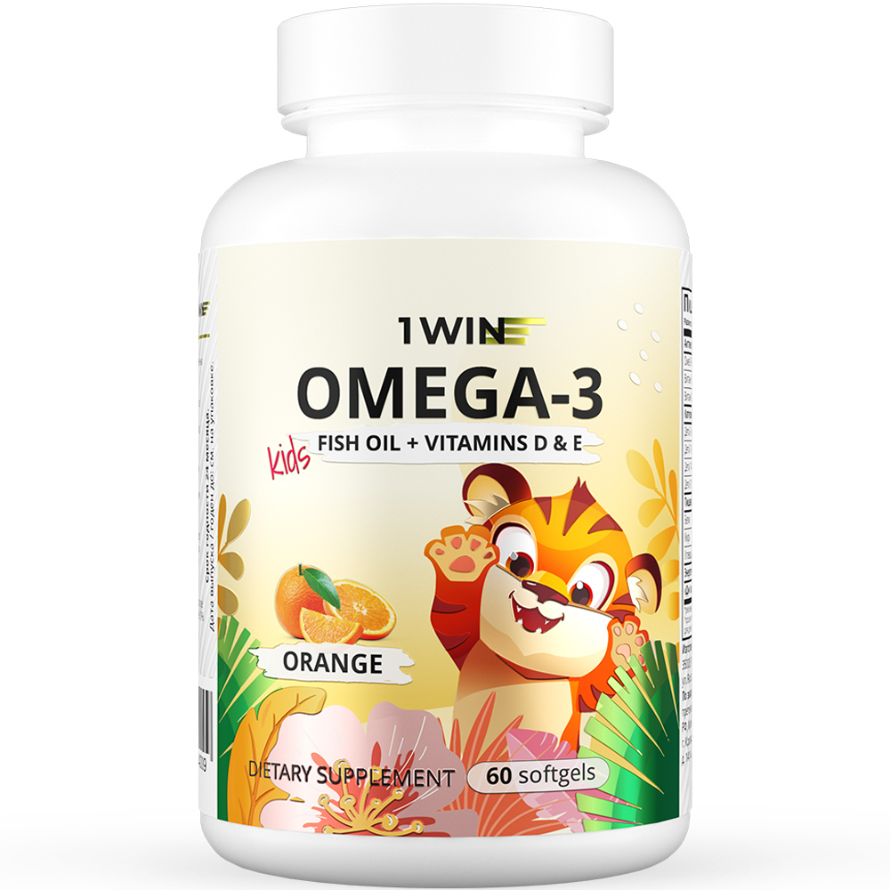 Omega-3 Kids 1WIN с Витаминами D & E Апельсин капсулы 60 шт.