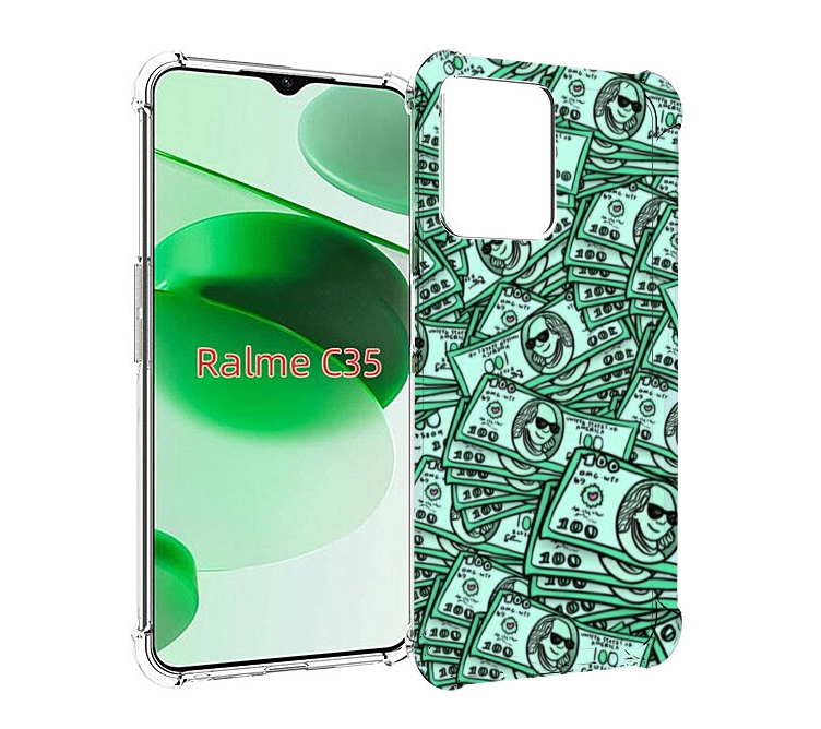 

Чехол MyPads доллары картинка для Realme C35 / Narzo 50A Prime, Прозрачный, Tocco