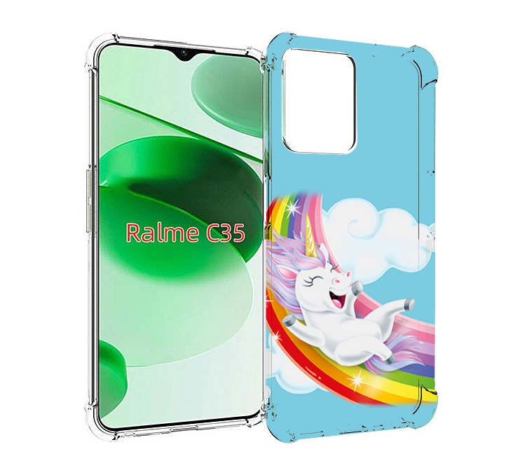 

Чехол MyPads единорог-на-радуге для Realme C35 / Narzo 50A Prime, Прозрачный, Tocco