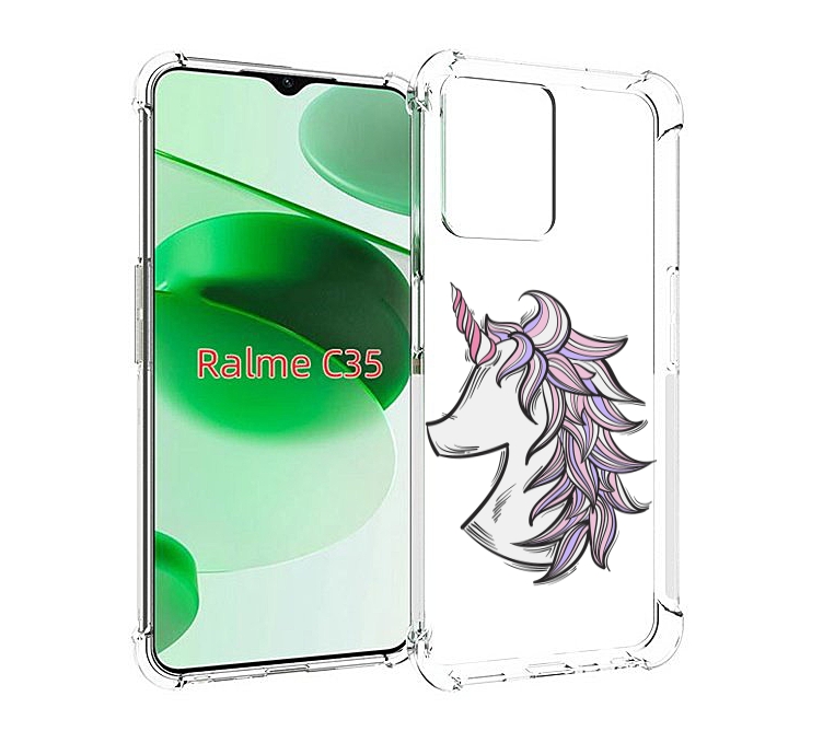 

Чехол MyPads единорог-рисунок для Realme C35 / Narzo 50A Prime, Прозрачный, Tocco