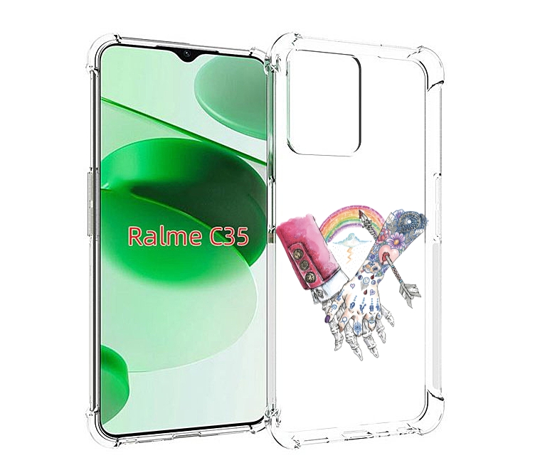 

Чехол MyPads абстракция руки в татуировках для Realme C35 / Narzo 50A Prime, Прозрачный, Tocco