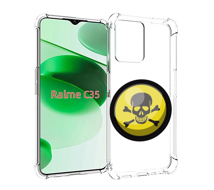 

Чехол MyPads желтый-череп для Realme C35 / Narzo 50A Prime, Прозрачный, Tocco