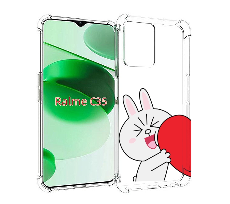 

Чехол MyPads зайчик-с-полуседрцем для Realme C35 / Narzo 50A Prime, Прозрачный, Tocco