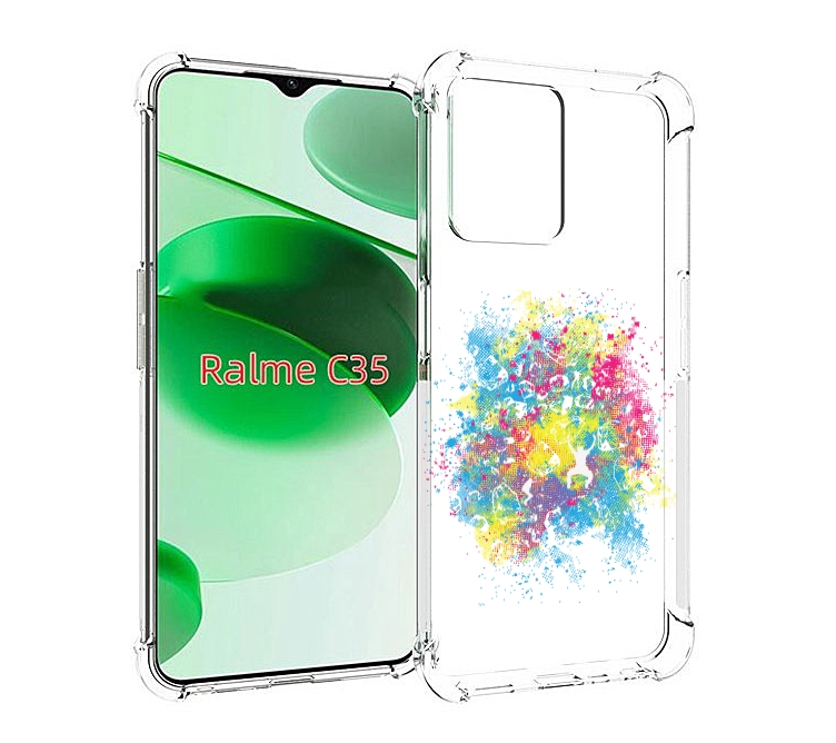 

Чехол MyPads акварель абстракция для Realme C35 / Narzo 50A Prime, Прозрачный, Tocco