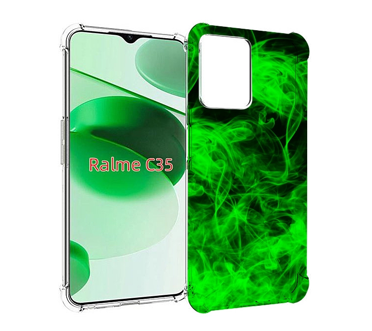 

Чехол MyPads зеленый-дымок для Realme C35 / Narzo 50A Prime, Прозрачный, Tocco