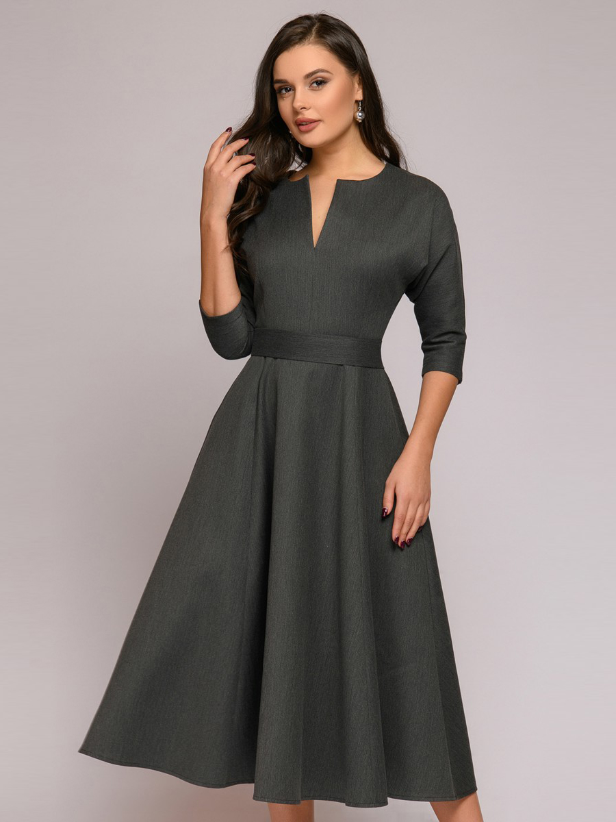 фото Платье женское 1001dress dm01482db серое 44