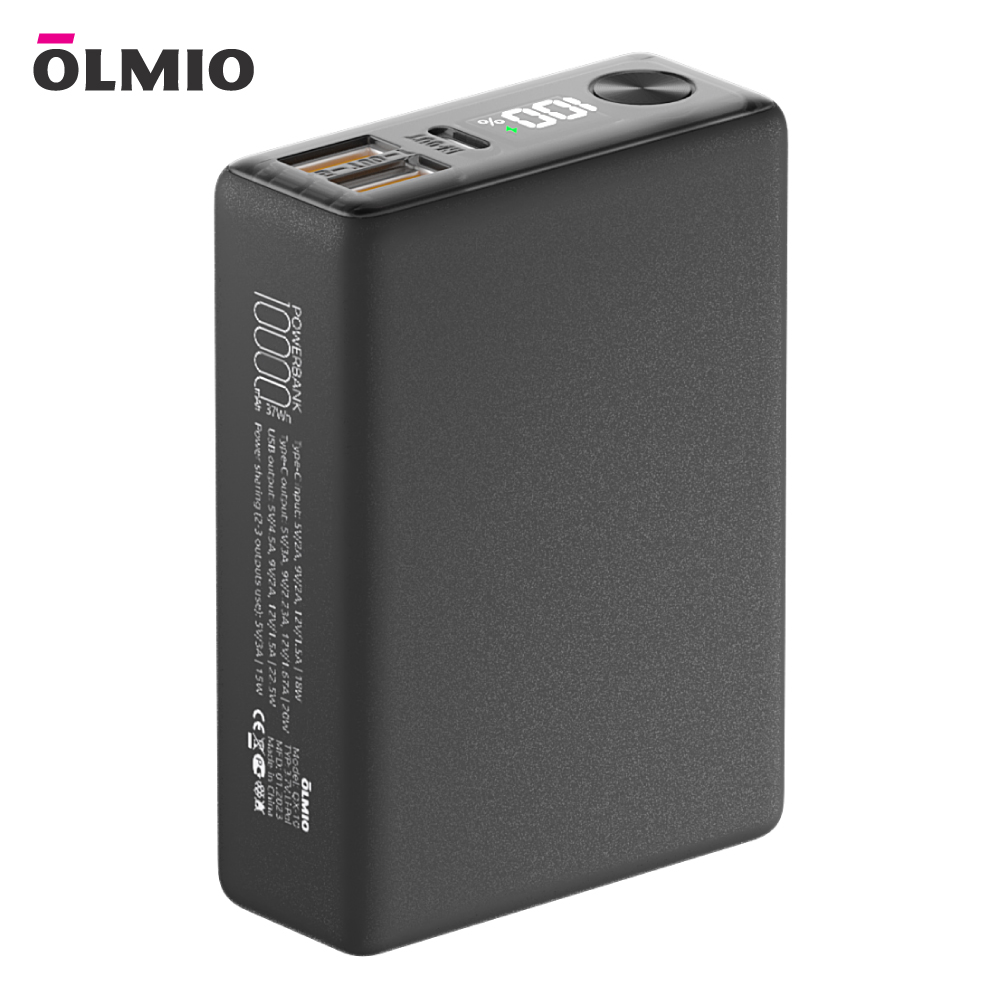 

Внешний аккумулятор Olmio QX-10 10000 мА/ч для мобильных устройств, серый (44461), QX