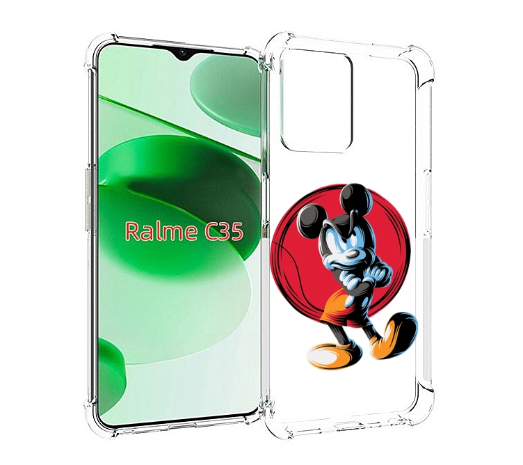 

Чехол MyPads злой-микки для Realme C35 / Narzo 50A Prime, Прозрачный, Tocco