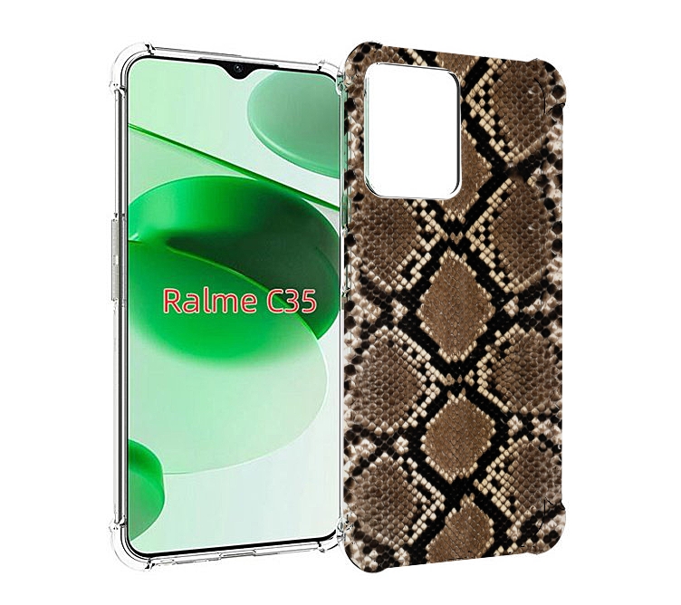 

Чехол MyPads змеиная кожа для Realme C35 / Narzo 50A Prime, Прозрачный, Tocco