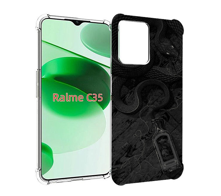 

Чехол MyPads змея с бутылкой для Realme C35 / Narzo 50A Prime, Прозрачный, Tocco