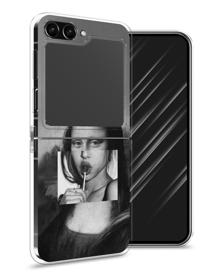 

Чехол Awog на Samsung Galaxy Z Flip 5 "Mona Lisa sucking lollipop", Серый, 2108350-9