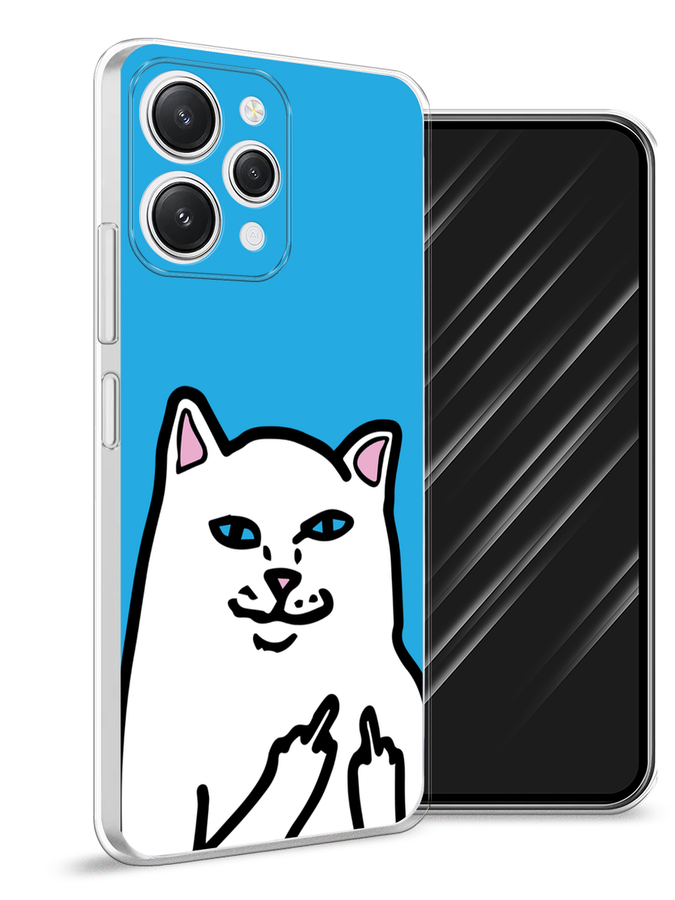 

Чехол Awog на Xiaomi Redmi 12 "Кот жесть", Белый;голубой;черный, 319250-9