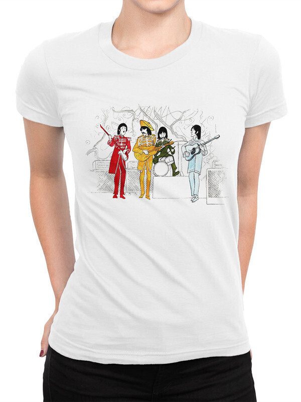 

Футболка женская Dream Shirts The Beatles Женская 10011021 белая M, The Beatles Женская 10011021