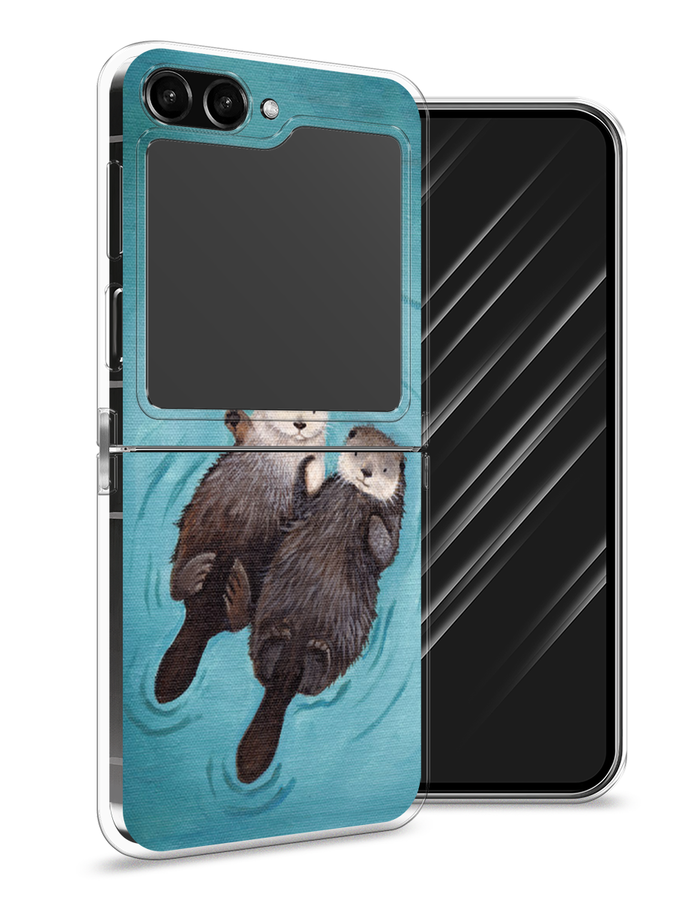 

Чехол Awog на Samsung Galaxy Z Flip 5 "Парочка бобров", Голубой, 2108350-10